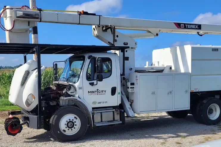 mint city utility services company vehcile needing repair by a Dynamic Fleet Services mechanic